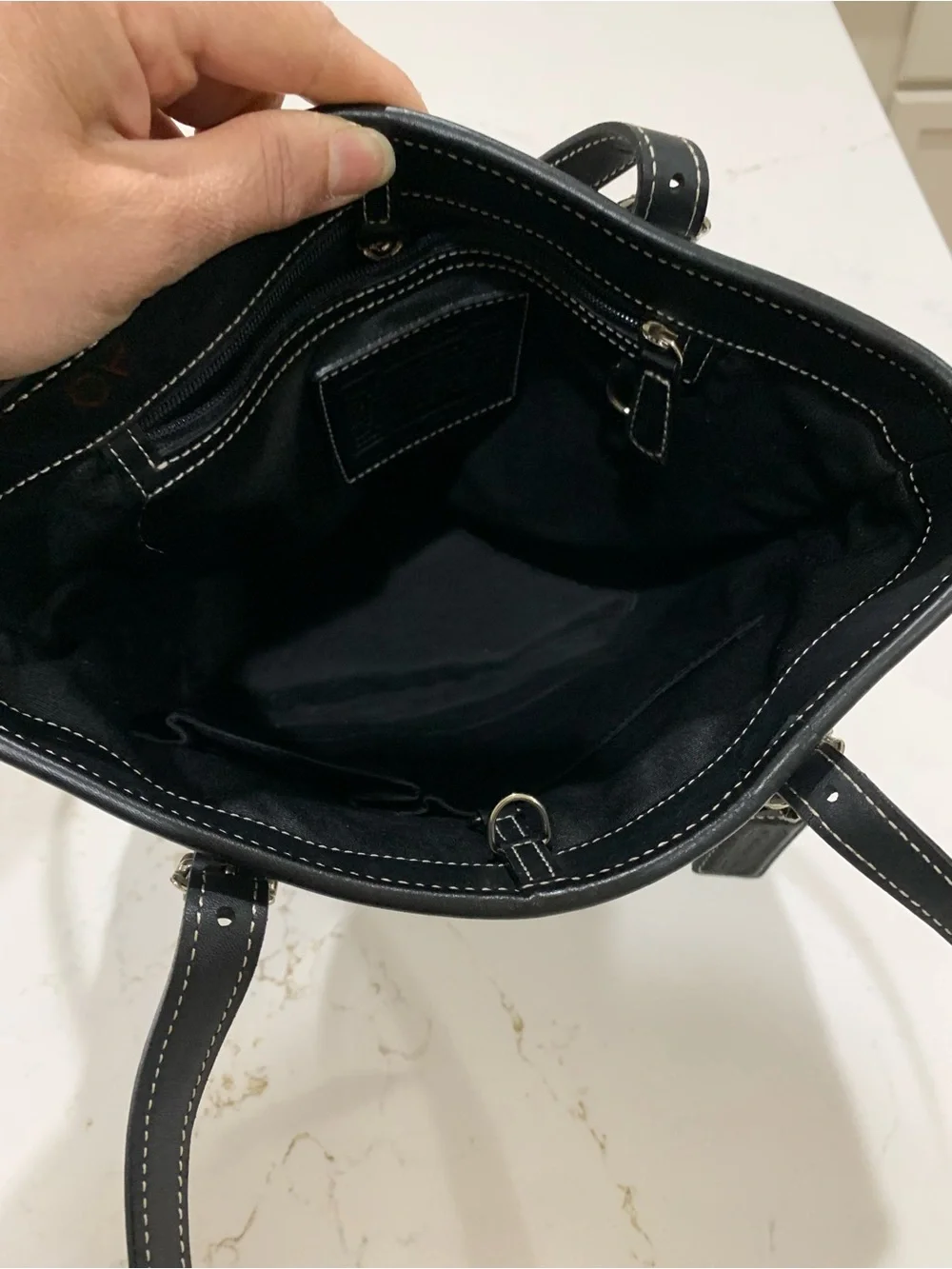 Coach Canvas Tote in Black Hampton Bag